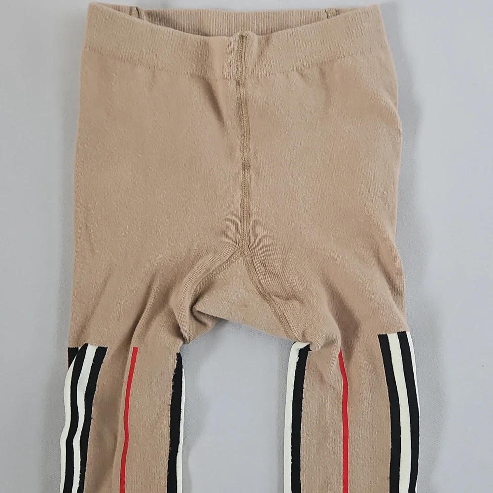 NEW! Burberry Kids Beige Icon Stripe Tights Size 8Y